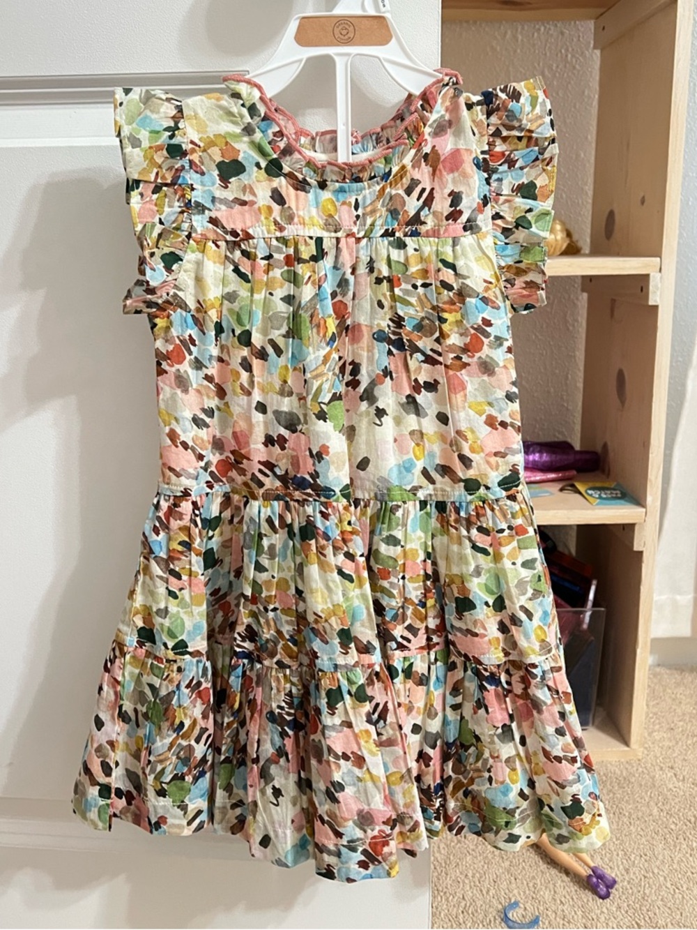 Pink Chicken Multicolor Ruffle Sleeve Dress